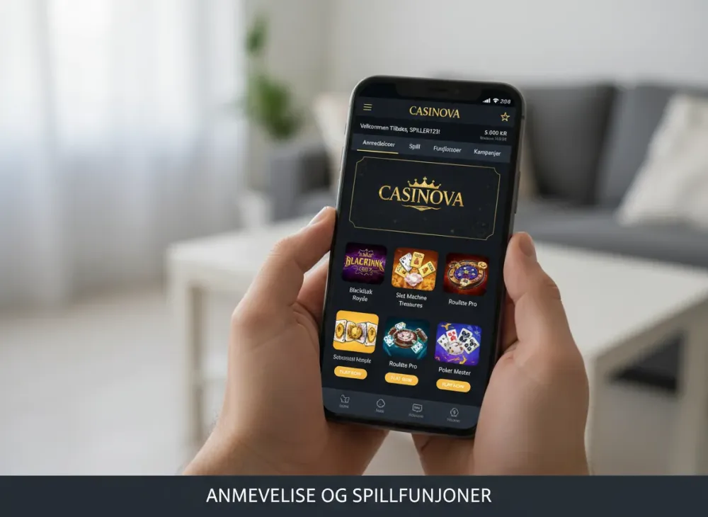 Casinova casino app anmeldelse og spillfunksjoner